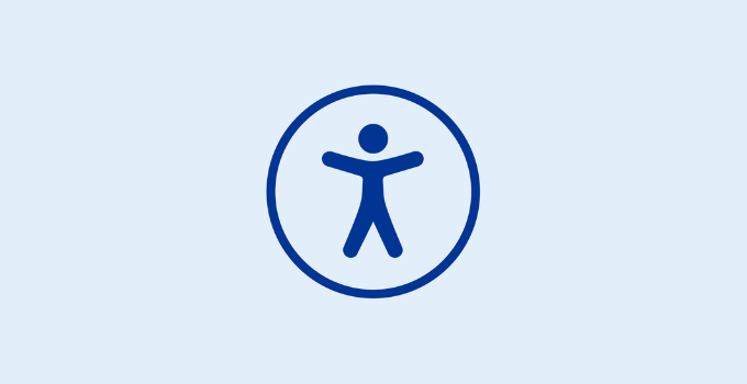 Blue outline of accessibility icon in blue circle